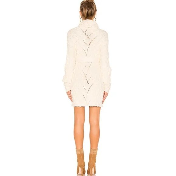 Free People For The Love Of Cables Sweater Dress in Ivory - Size Small - Picture 3 of 5
